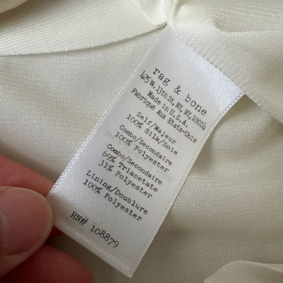 NWOT RAG & BONE S/L Hi-Low Silk Asymmetrical Tank Top in Cream/White - Picture 7 of 9